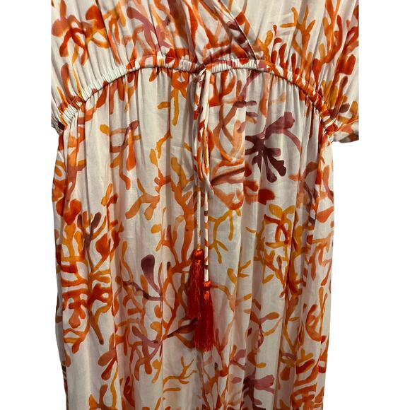 Cooper & Ella Coral Print Swim Maxi Cover Up Dress S Brand New - Picture 2 of 6